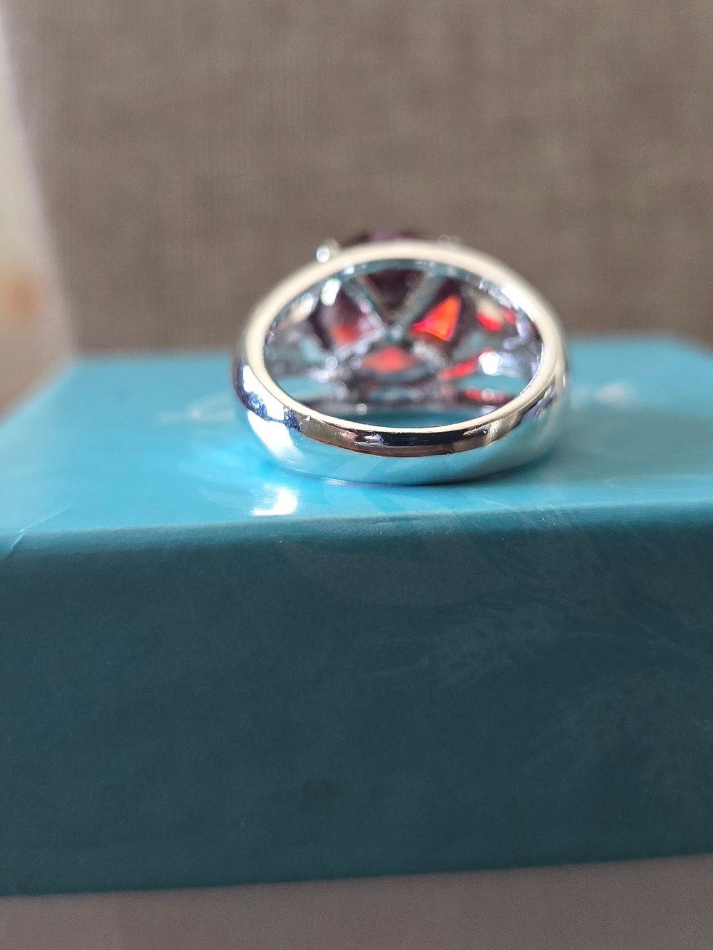 Premier Designs Silver Ring With Scarlet Red Gemstone, Sz 9 View 4